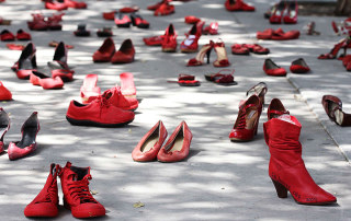 Elina Chauvet's red shoes